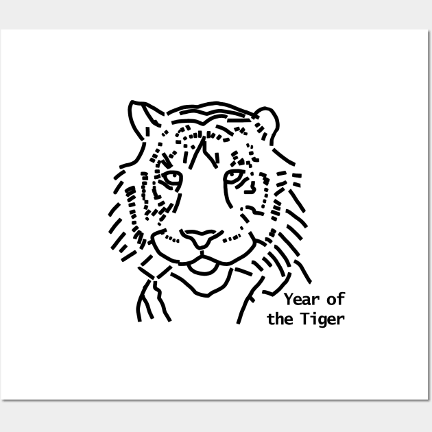 Year of the Tiger Outline Wall Art by ellenhenryart